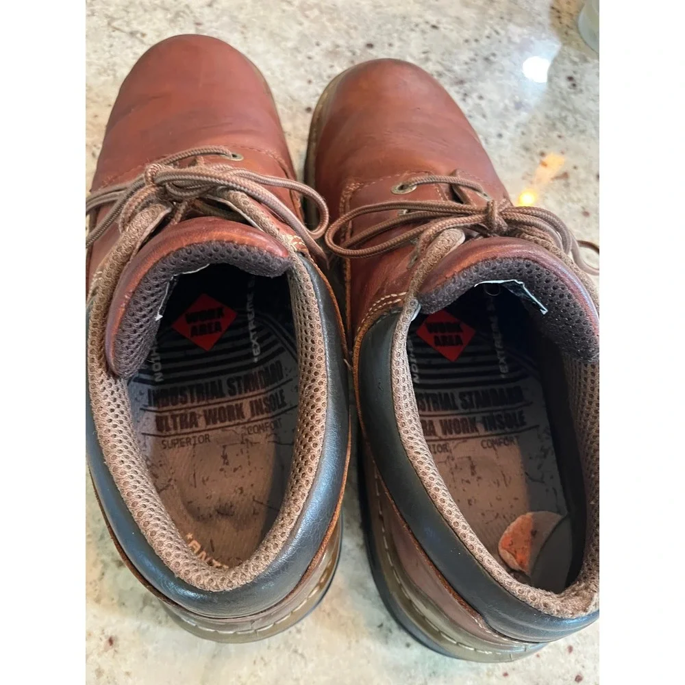 Wolverine‎ DuraShocks Flex Mens Brown Leather Work Shoes W210115 Size 11.5 EW